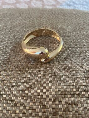 Gold-Tone Sculptural Cuff Bangle Bracelet
